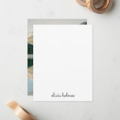 Trendy Monogram | Modern Black Script Name Photo Notitiekaartje (Voorkant / Achterkant in situ)