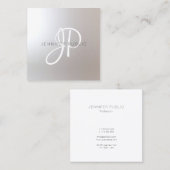 Trendy Monogram Modern Elegant Design Sjabloon Vierkante Visitekaartje (Voorkant / Achterkant)