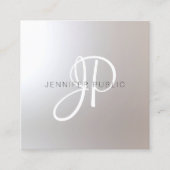 Trendy Monogram Modern Elegant Design Sjabloon Vierkante Visitekaartje (Voorkant)
