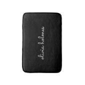 Trendy Monogram | Moderne naam voor zwart script Badmat (Voorkant Verticaal)