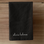 Trendy Monogram | Moderne naam voor zwart script Handdoek
