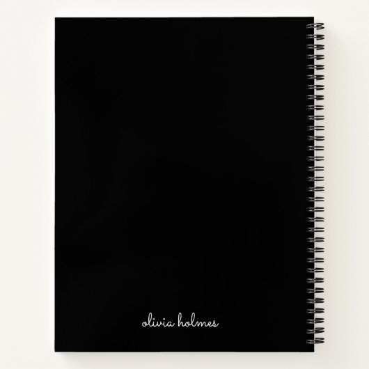 Trendy Monogram | Moderne naam voor zwart script Notitieboek (Achterkant)