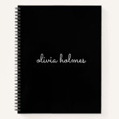 Trendy Monogram | Moderne naam voor zwart script Notitieboek (Voorkant)