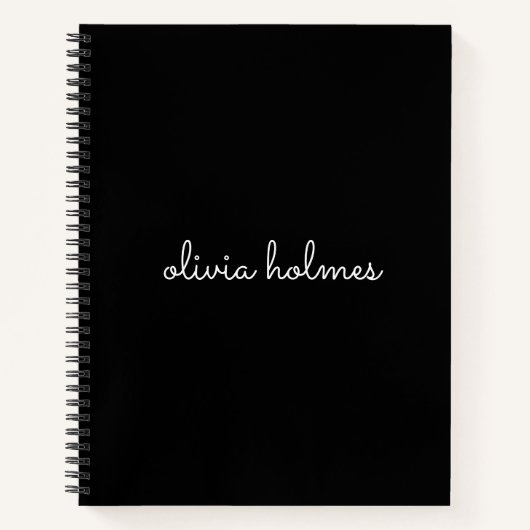 Trendy Monogram | Moderne naam voor zwart script Notitieboek (Voorkant)
