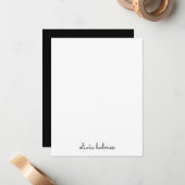 Trendy Monogram | Moderne naam voor zwart script Notitiekaartje (Voorkant / Achterkant in situ)