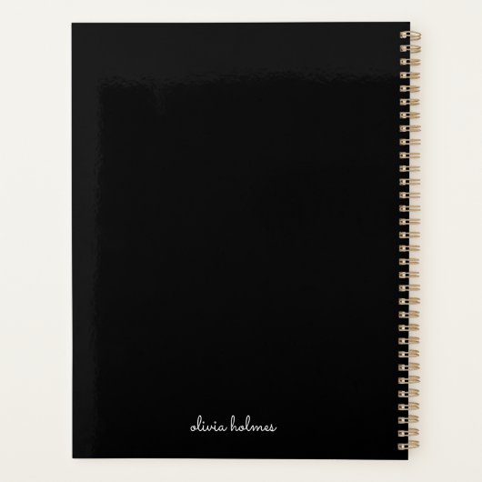 Trendy Monogram | Moderne naam voor zwart script Planner (Achterkant)
