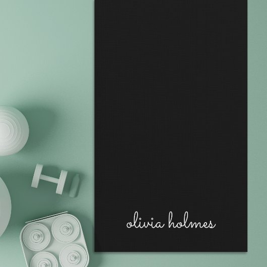 Trendy Monogram | Moderne naam voor zwart script Yogamat