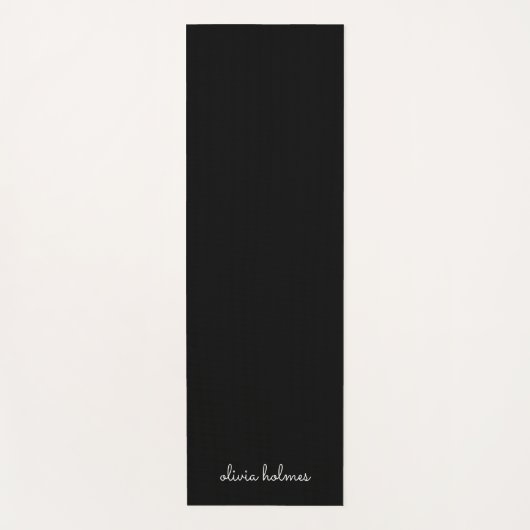 Trendy Monogram | Moderne naam voor zwart script Yogamat (Voorkant)
