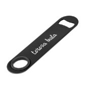 Trendy Monogram Moderne Zwarte Script Naam Design Speed Flessenopener (Achterkant Gekanteld)