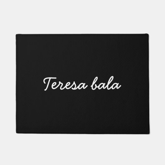 Trendy Monogram Moderne Zwarte Script Naam Deurmat (Voorkant)