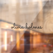 Trendy Monogram | Moderne zwarte Script-naamplaat Raamsticker (Vel 2)