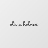 Trendy Monogram | Moderne zwarte Script-naamplaat Raamsticker (Vel)