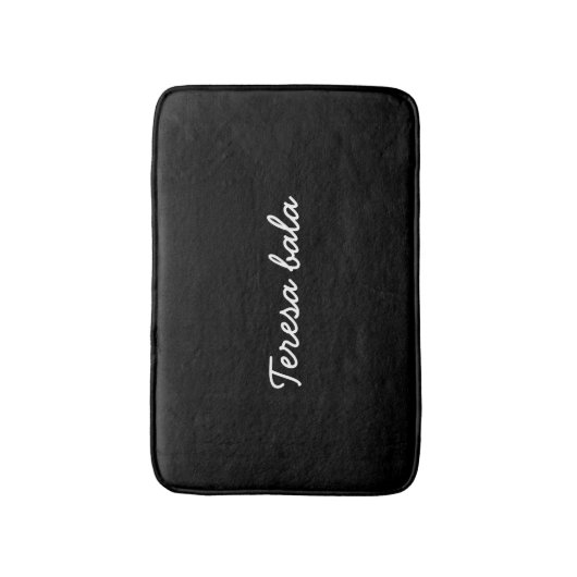 Trendy Monogram Moderne Zwarte Script Ontwerp Badmat (Voorkant Verticaal)