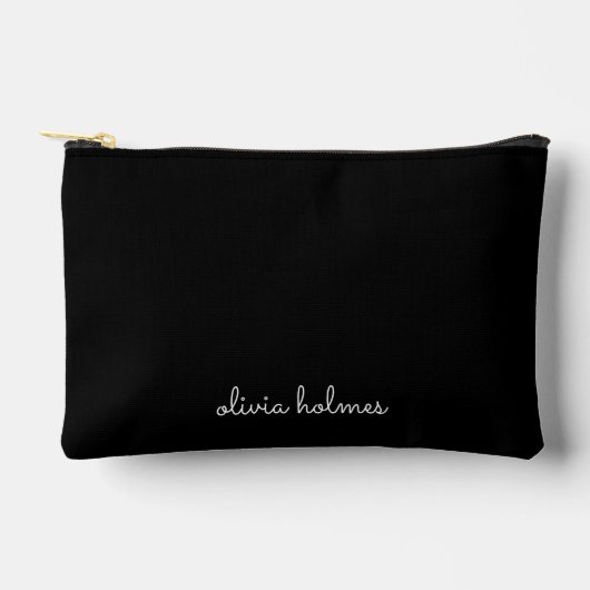 Trendy Monogram | Moderne Zwarte Scriptnaam Etui (Voorkant)