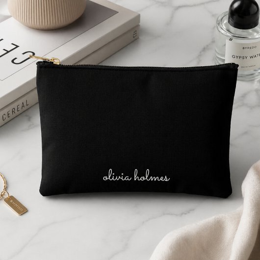 Trendy Monogram | Moderne Zwarte Scriptnaam Etui