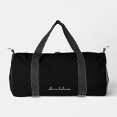 Trendy Monogram | Moderne Zwarte Scriptnaam Plunjezak (Voorkant)