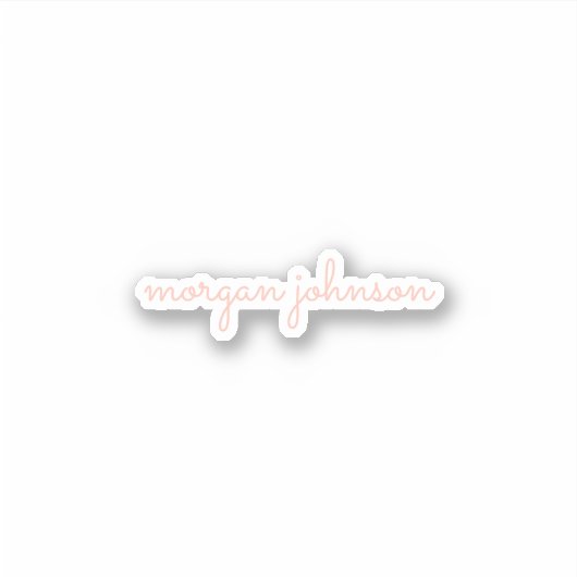 Trendy monogram | Naam Blush-script Sticker (Voorkant)