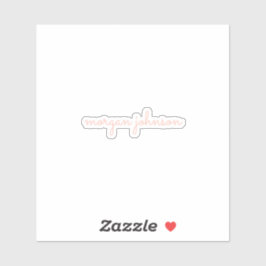 Trendy monogram | Naam Blush-script Sticker