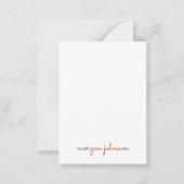 Trendy monogram | Oranje scriptnaam branden Notitiekaartje (Voorkant)