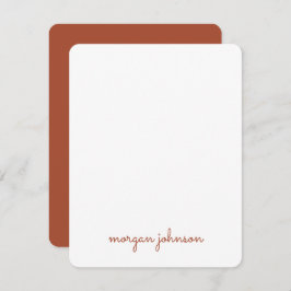 Trendy monogram | Oranje scriptnaam branden Notitiekaartje