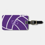 Trendy Monogram Paars Volleyball Bagagelabel (Voorkant horizontaal)