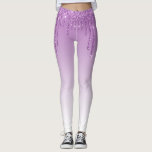 trendy monogram paarse glittering leggings<br><div class="desc">elegant wit en paars glitter . De teksteigenschappen kunnen worden aangepast.</div>