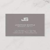 Trendy Monogram Plain Modern Classy Design Luxe Visitekaartje (Achterkant)