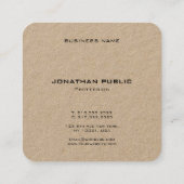Trendy Monogram Premium Real Kraft Paper Sjabloon Vierkante Visitekaartje (Achterkant)