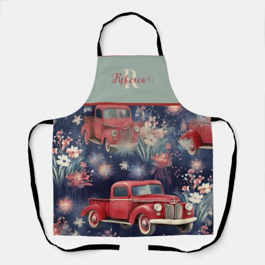 Trendy Monogram  rode truck Schort (Voorkant)