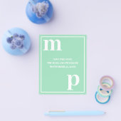 Trendy Monogram Seafoam Green Budget Save the Date Flyer (Enkel)