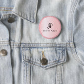 Trendy Monogram Sjabloon Roos Gold Glitter Kijk Ronde Button 5,7 Cm (In situ)