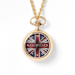 Trendy Monogram Sun reys Union Jack Horloge
