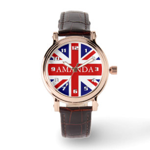 Trendy Monogram Union Jack Horloge