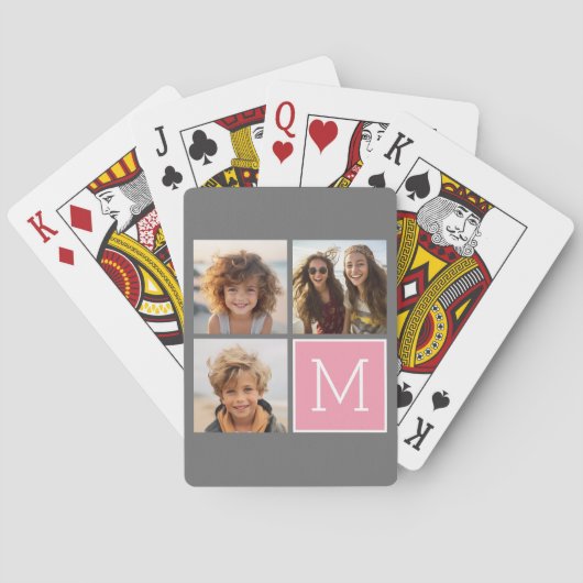 Trendy Monogram van de Douane van de Collage van Speelkaarten (Achterkant)