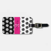 Trendy Monogram Volleyball Bagagelabel (Voorkant horizontaal)
