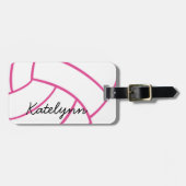 Trendy Monogram Volleyball Bagagelabel (Voorkant horizontaal)