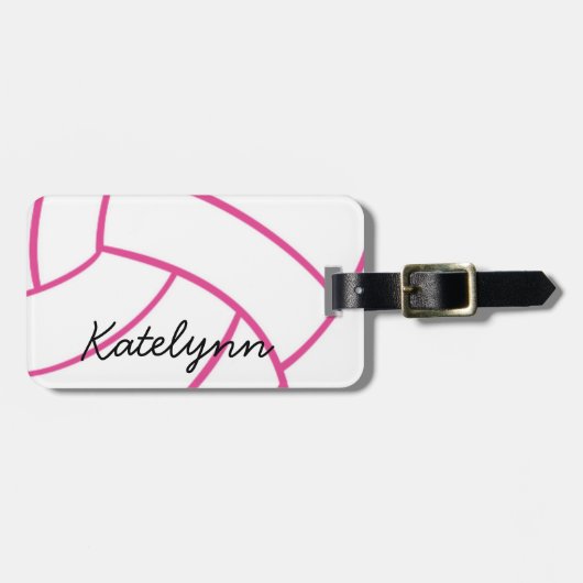 Trendy Monogram Volleyball Bagagelabel (Voorkant horizontaal)