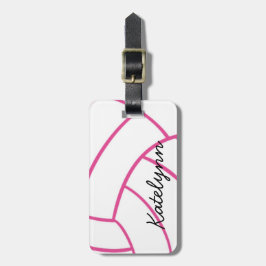 Trendy Monogram Volleyball Bagagelabel
