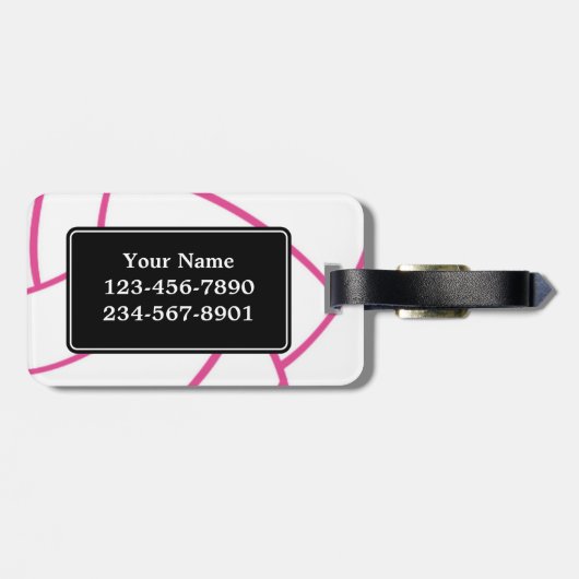 Trendy Monogram Volleyball Bagagelabel (Achterkant horizontaal)