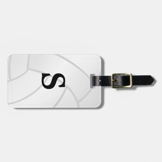 Trendy Monogram Volleyball Bagagelabel (Voorkant horizontaal)