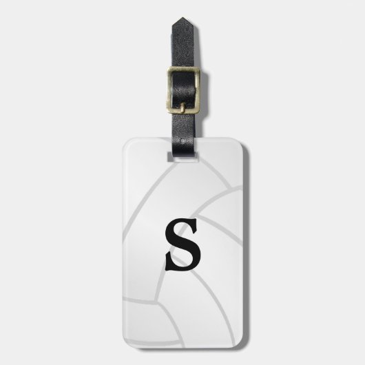 Trendy Monogram Volleyball Bagagelabel (Voorkant verticaal)