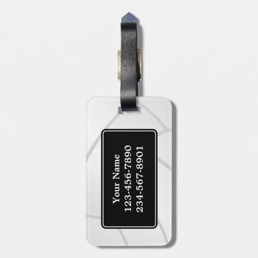 Trendy Monogram Volleyball Bagagelabel (Achterkant verticaal)