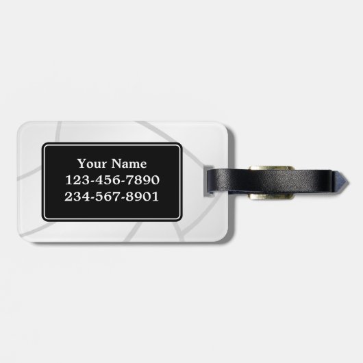 Trendy Monogram Volleyball Bagagelabel (Achterkant horizontaal)