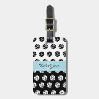 Trendy Monogram Volleyball Bagagelabel