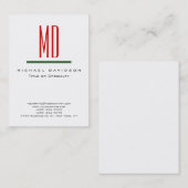 Trendy Monogram White Red Green Visitekaartje (Voorkant / Achterkant)