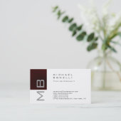 Trendy Monogram White Red Stripe Visitekaartje (Staand voorkant)