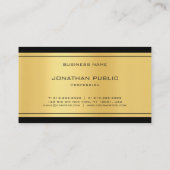 Trendy monogram zwart goud look elegant modern visitekaartje (Achterkant)