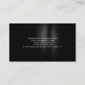 Trendy monogram zwart grijs patroon visitekaartje (Achterkant)