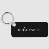 Trendy Monogram | Zwarte Script Gepersonaliseerde  Sleutelhanger (Achterkant)