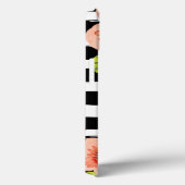 Trendy Monogramed Black White Stripes Flowers Hoes (Achterkant / Rechts)